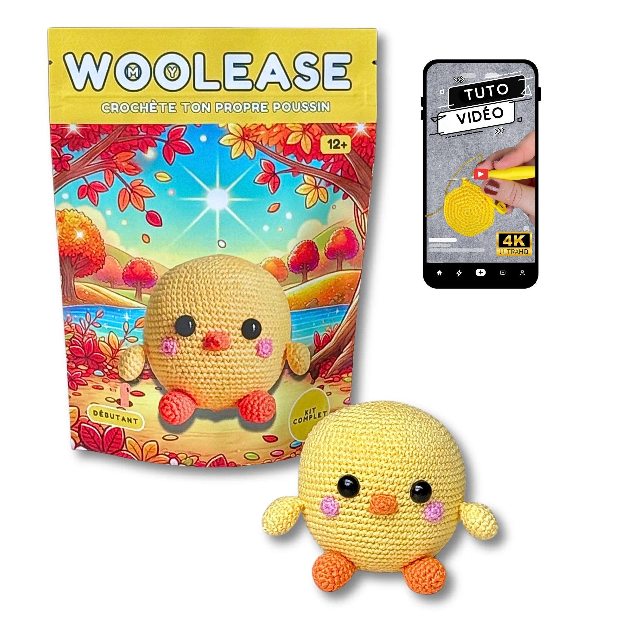Découvre le Kit de Crochet Piou Piou le Poussin : tout ce dont tu as besoin pour crocheter ton premier amigurumi ! Parfait pour débutants et experts !