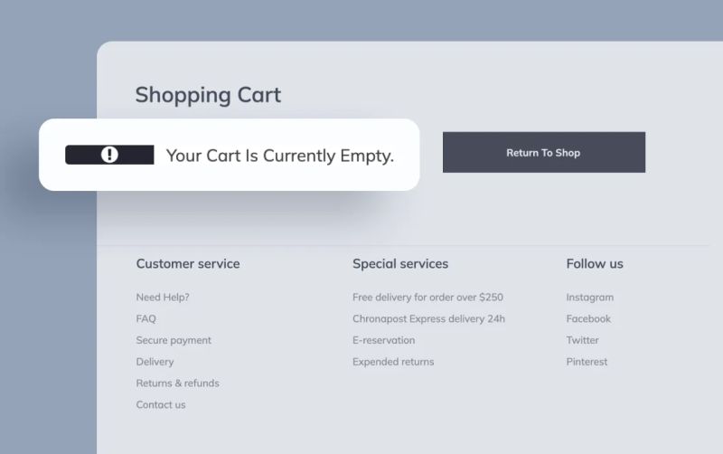 Cart Empty Message Widget For Elementor Crocoblock - Incredible City Design - 4K