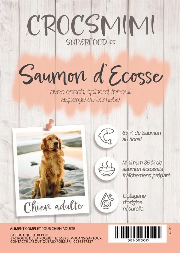 Crocsmimi Chien Adulte – Croquettes au saumon d’Écosse