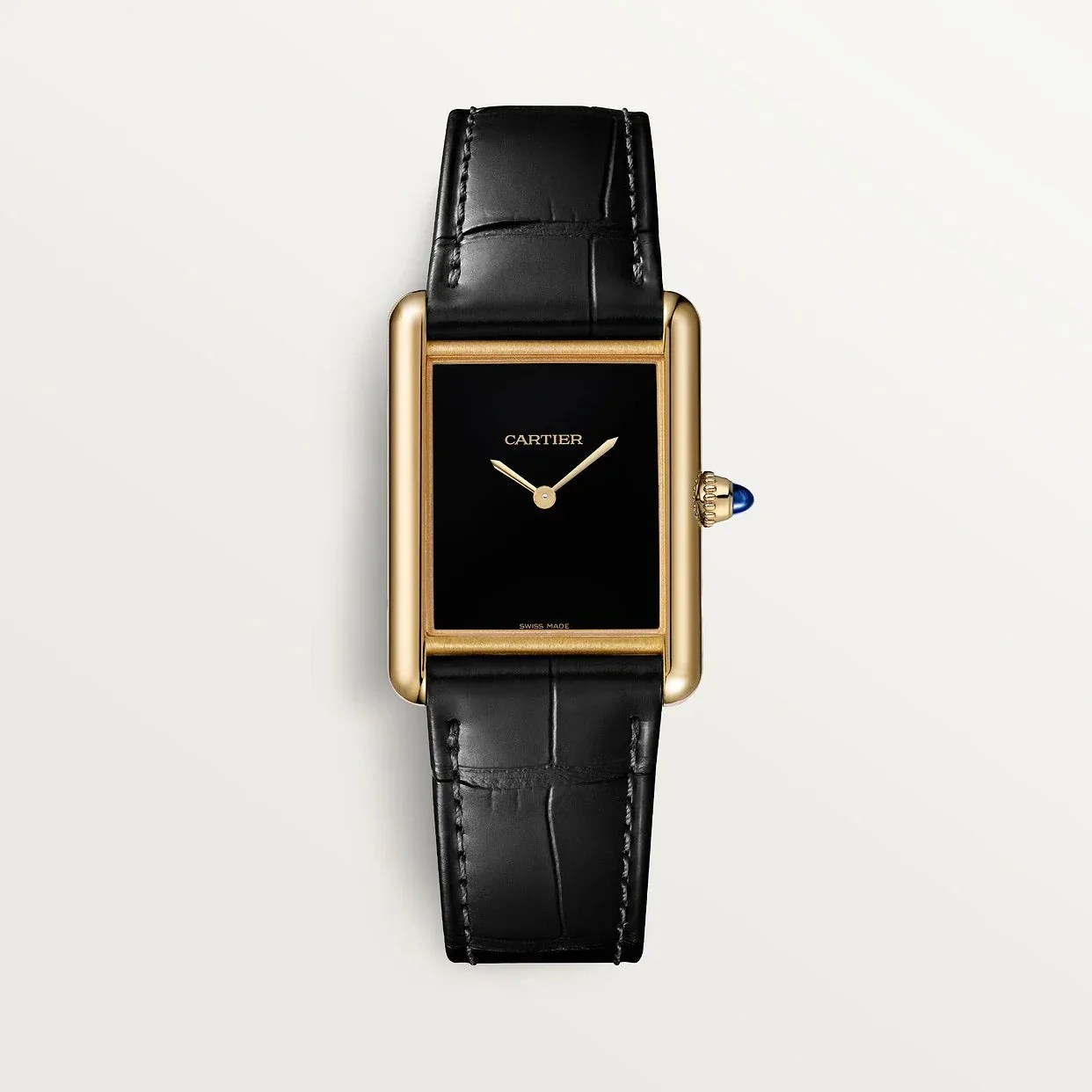 Cartier Tank Louis Large Yellow Gold Black Dial Mens - Image 1