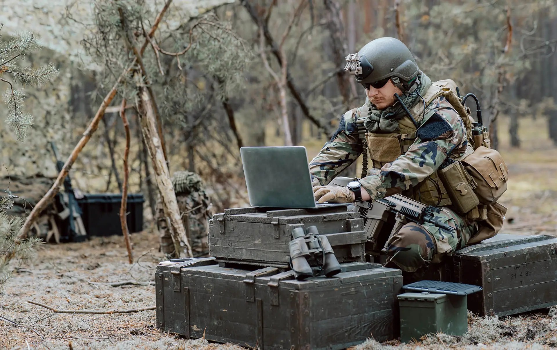 Soldier with a computer