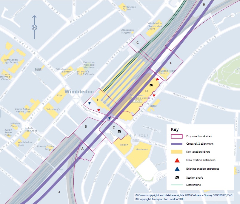 When using mortlake or barnes bridge . Wimbledon - Crossrail 2