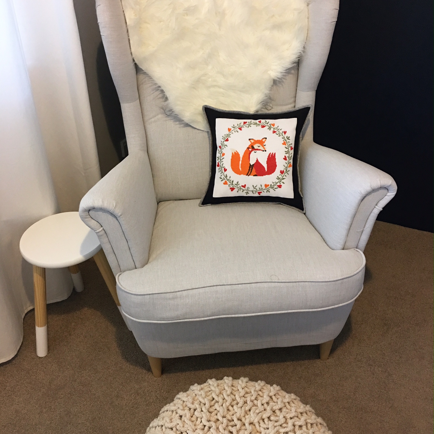 Fox Cross Stitch Cushion