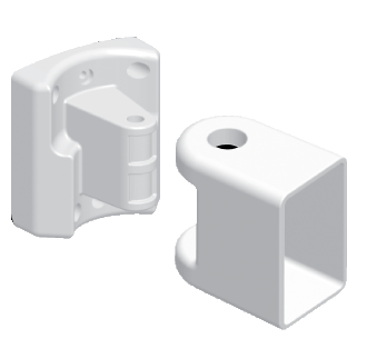 4407040MCB Bottom Rail Multi-Angle Connector & Pivot Bracket [White] (1 Rod & 2 Caps)