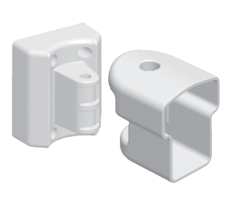 4407040MCT Top Rail Multi-Angle Connector & Pivot Bracket [White] (1 Rod & 2 Caps)