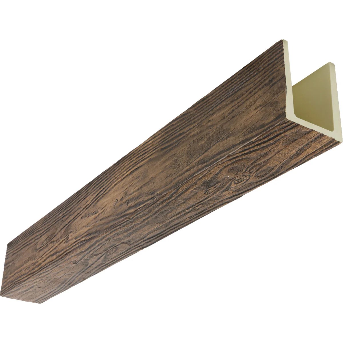 Ekena Heritage Timber Mena Faux Wood Beam, 3-Sided (U-Beam)