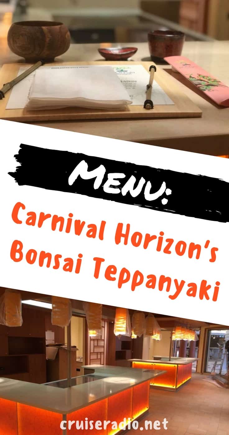 Menu Carnival Horizon S Bonsai Teppanyaki