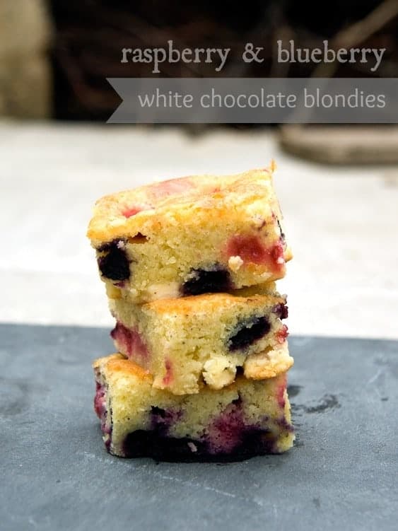 Raspberry And Blueberry Blondies - 