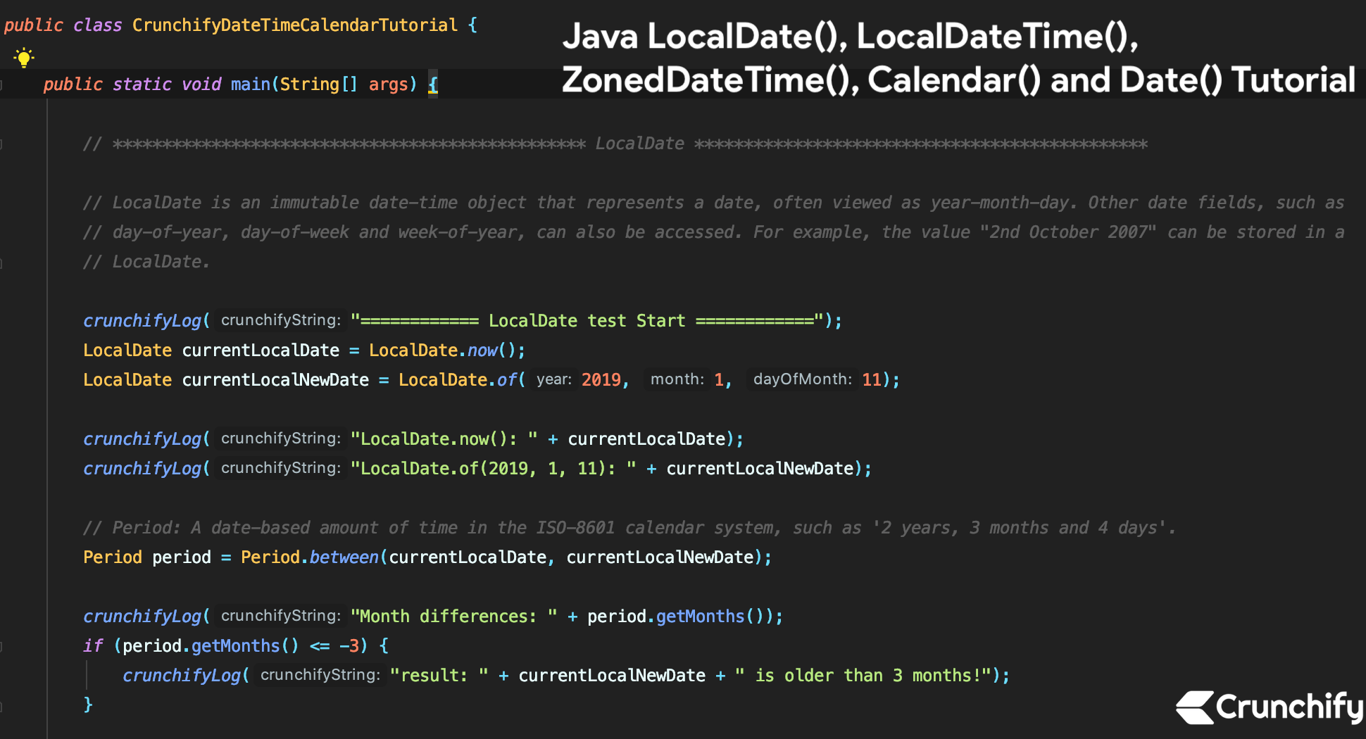 Java LocalDate(), LocalDateTime(), ZonedDateTime(), Calendar() and Date()  Tutorial • Crunchify