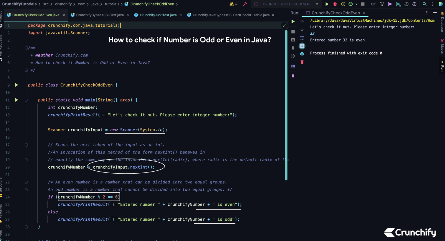 How to check if number is odd or even in java? • crunchify