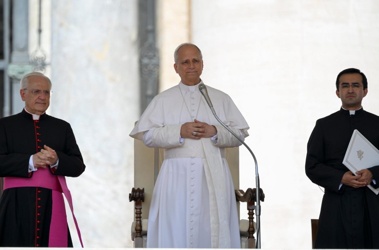 Pope Leo XIV reflects on the paralytic man being healed in the Gospel of St. John in St. Peter's Square at the Vatican on June 18, 2025. (Credit: Vatican Media.)