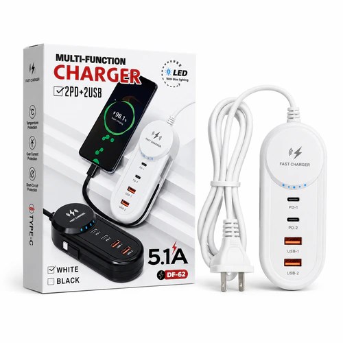 Cargador multiple con carga inalámbrica