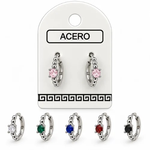 Aro AQ argollita bolitas con cubic cuadrado