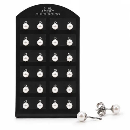 Aro AQ perla pegada 5mm blister x12 pares