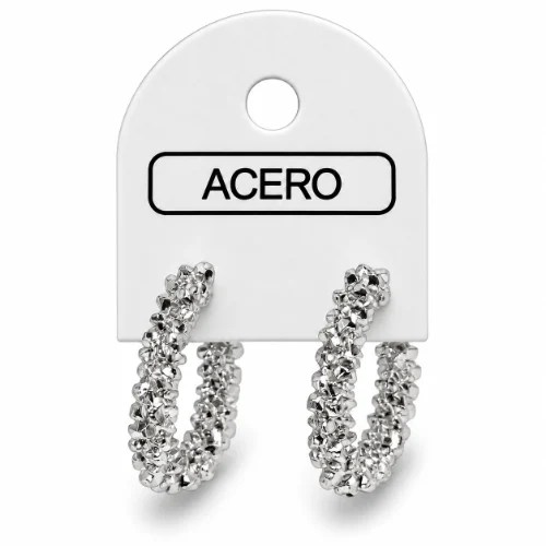 Aro AQ Plateado argolla diamantada