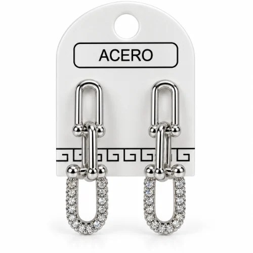 Aro AQ Plateado argollas doble/triple con strass