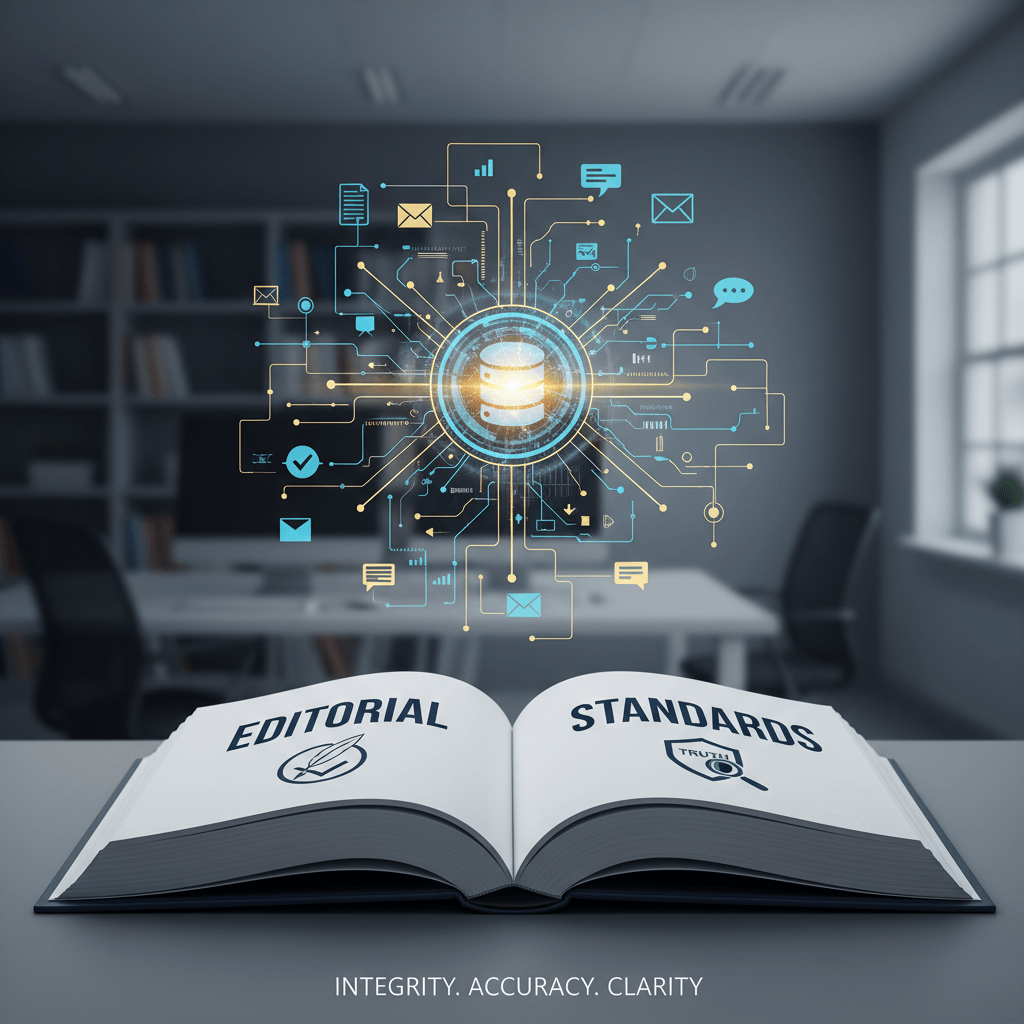 Editorial policy and review process graphic — The Cryptic Dispatch