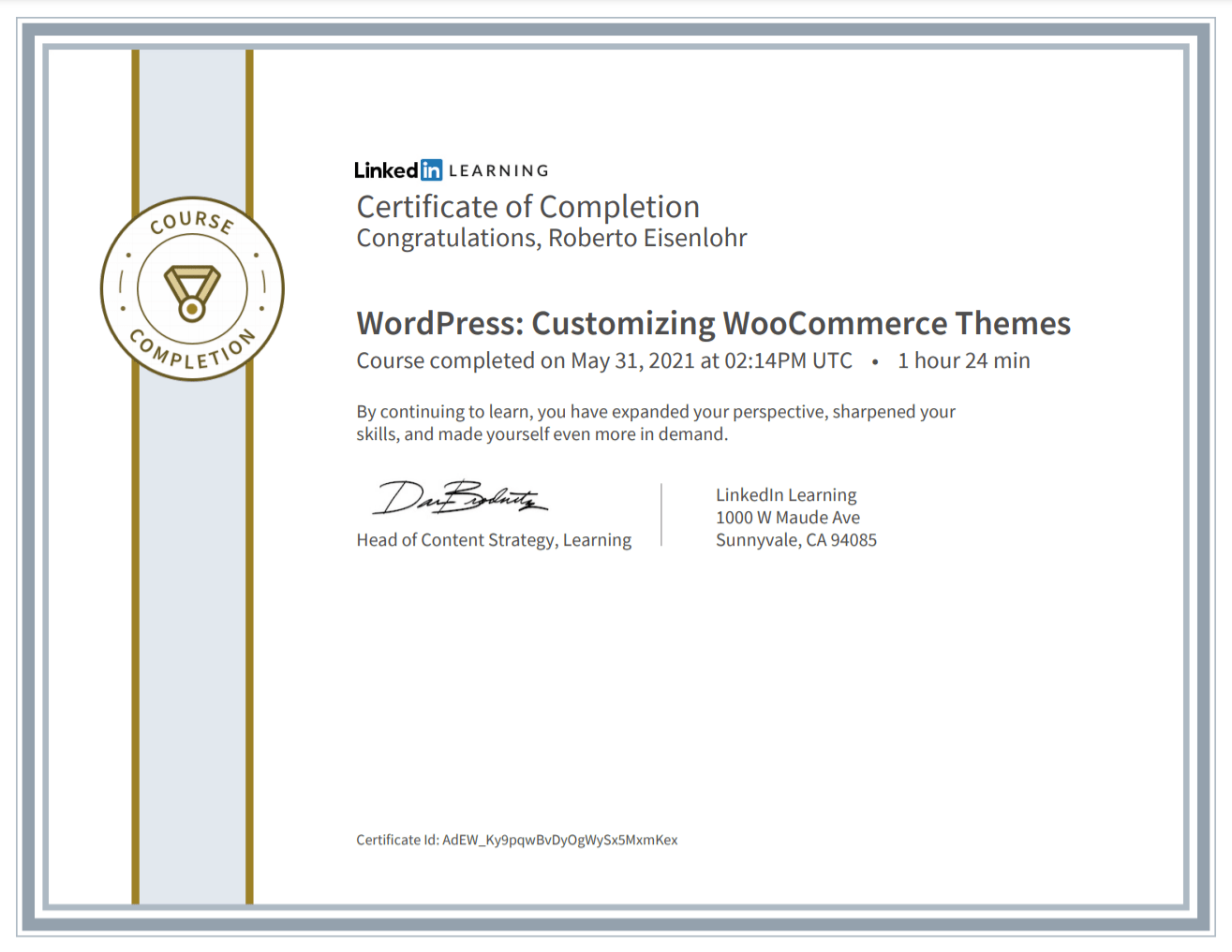 Certificate Woocommerce Customization