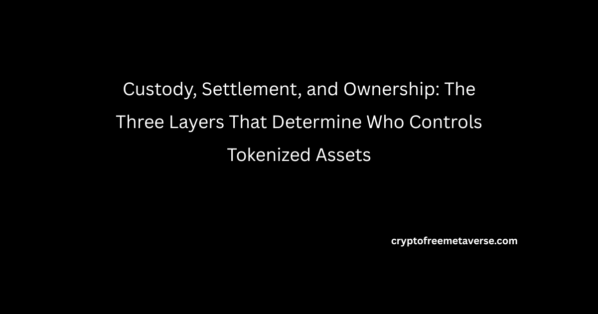 Custody, Settlement, And Ownership: The Three Layers That Determine Who Controls Tokenized Assets(2026) » Dubai Crypto Insider