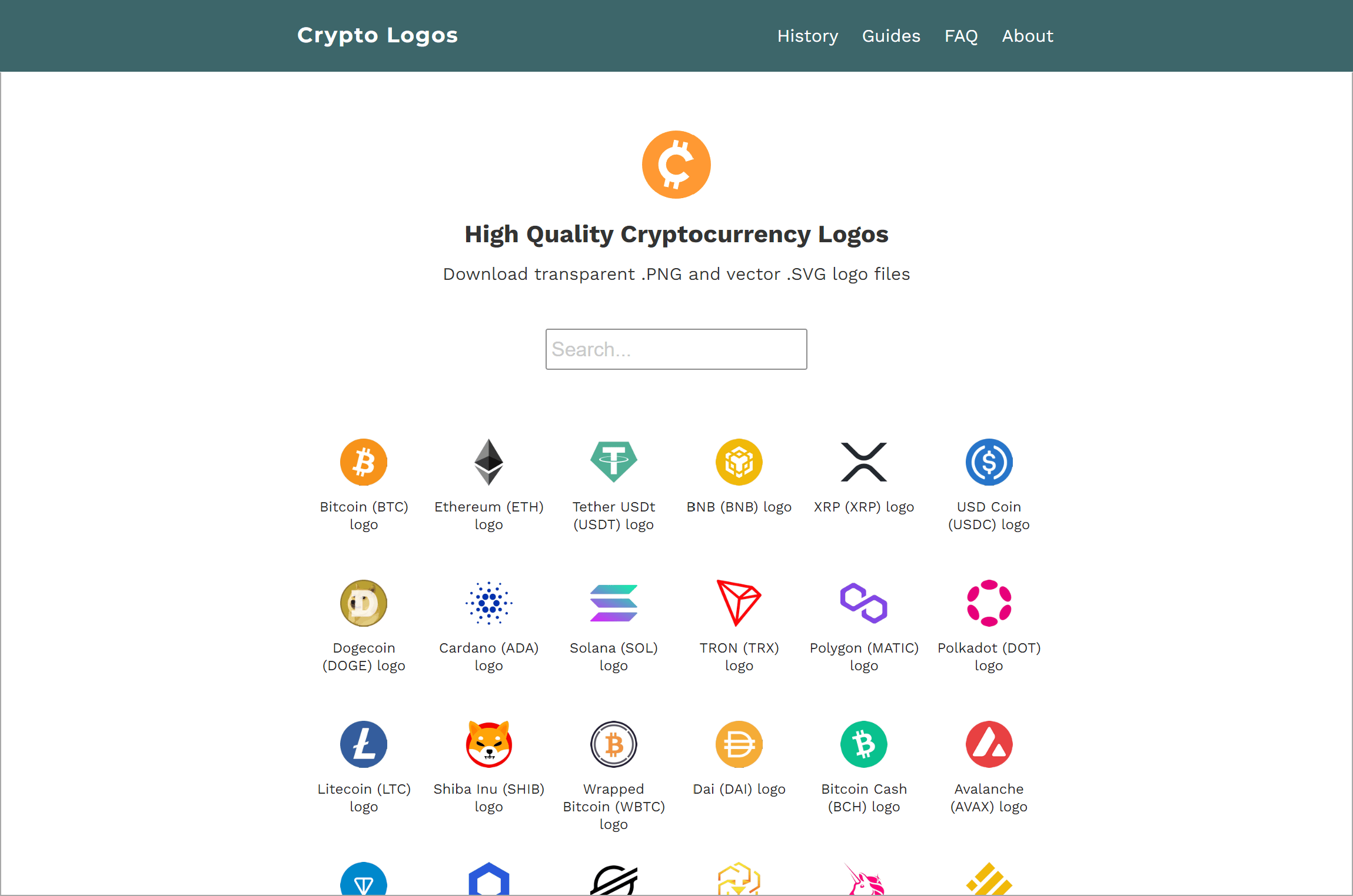 Github Vwedesam Crypto Logos Cryptocurrency Logos From Cryptologos Cc