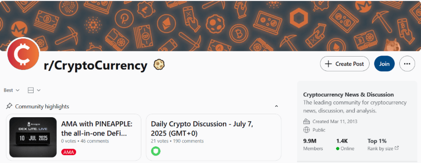 r/Cryptocurrency Preview