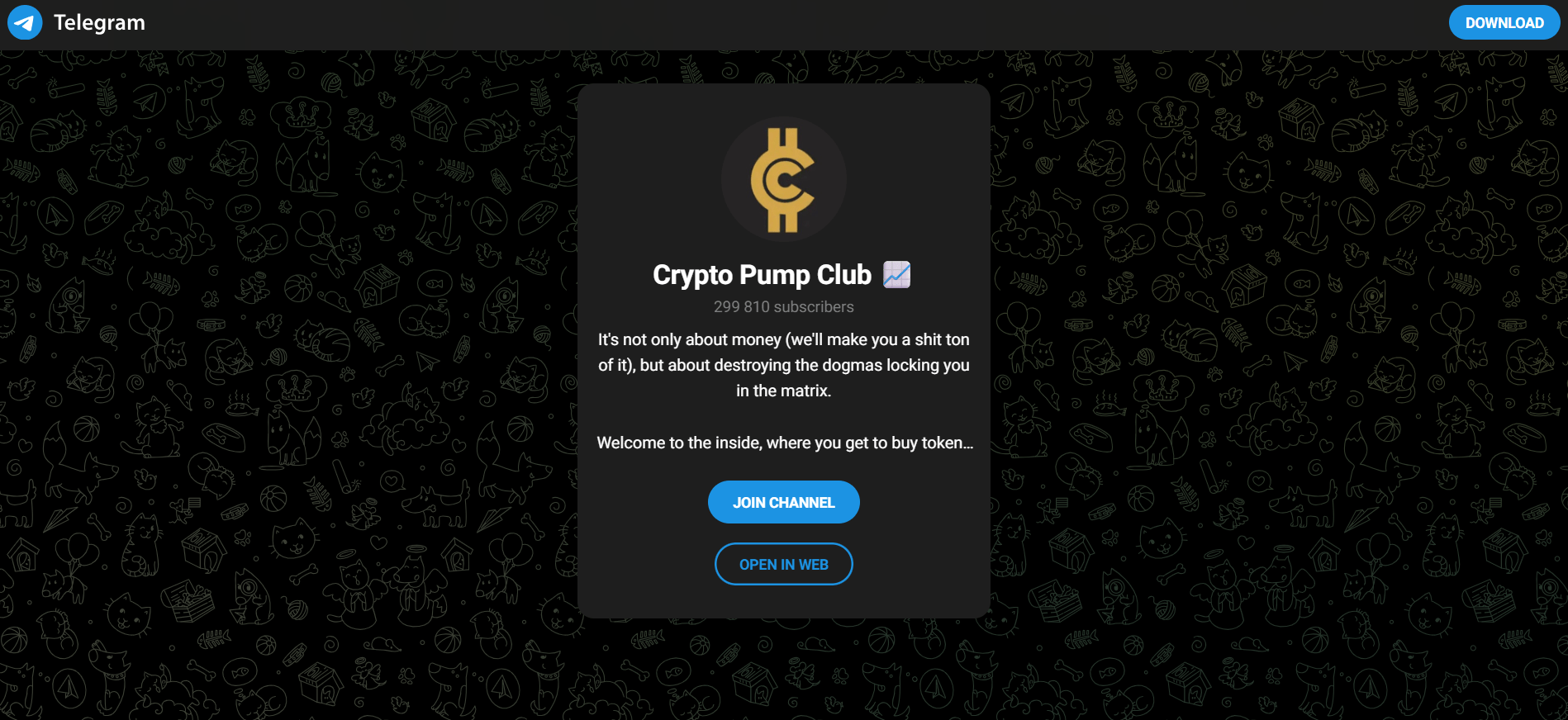 Crypto Pump Club Telegram channel invite