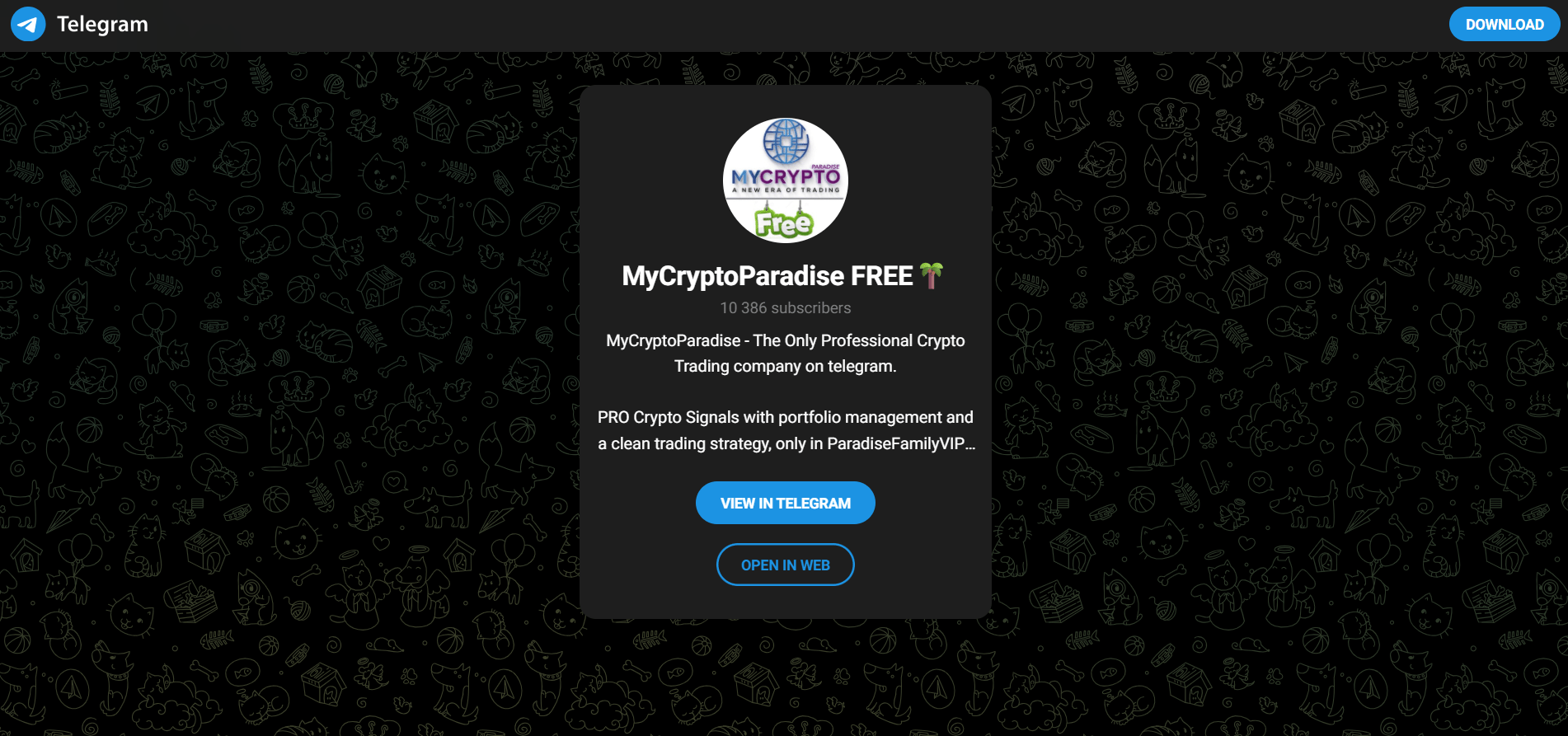 MyCryptoParadise's Official Telegram Channel's Preview
