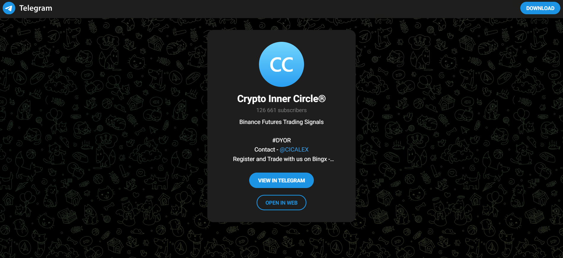Crypto Inner Circle's Official Telegram Channel's Preview