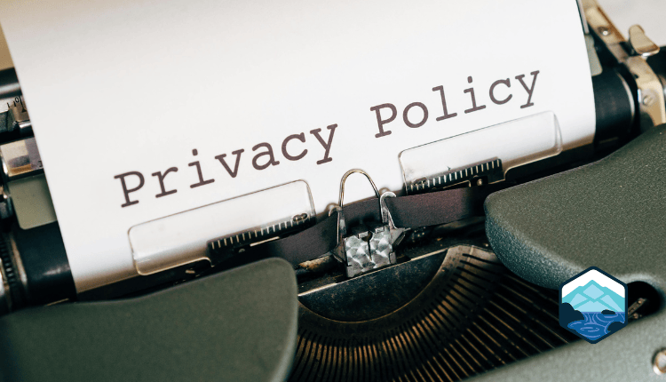 Old typewriter typing Privacy Policy
