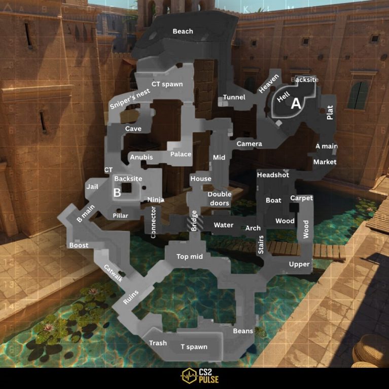 CS2 Anubis Callouts Learn All 2026 Map CS2.