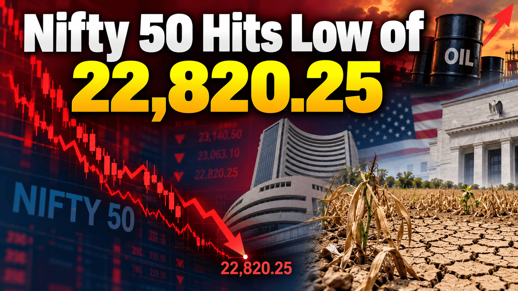 Nifty Hits Low of 22,820.25