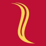 yellow flame on red background