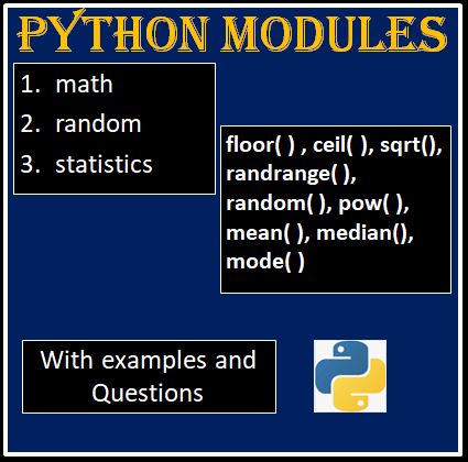 Introduction to Python Modules Class 11 Important Notes - CS-IP ...
