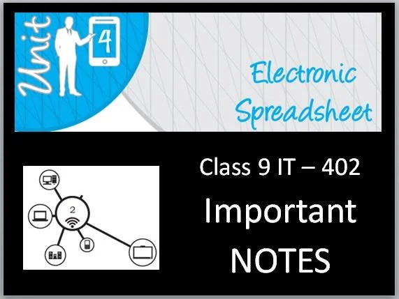 Unit 4 Electronic Spreadsheet Class 9 Notes Important Points - CS-IP ...