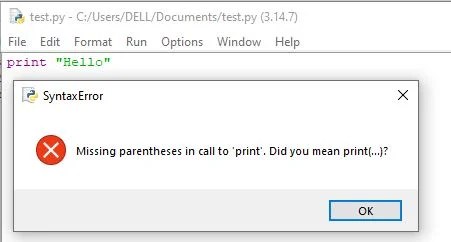 Exception Handling Script Mode Error