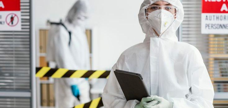Asbestos removal expert working after positive test in London