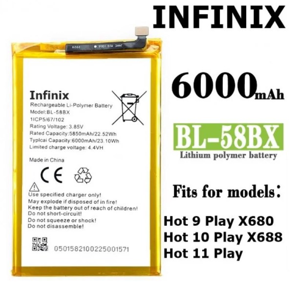 Infinix X680/Hot 9 Play Original Battery Price In Pakistan