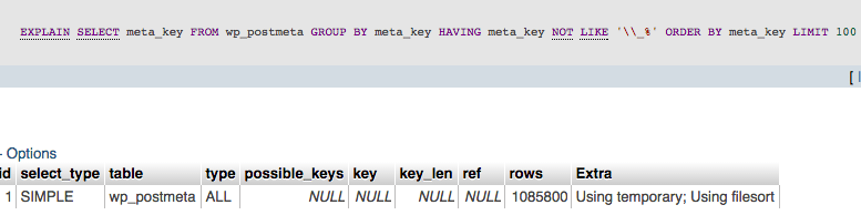 EXPLAIN of meta box query