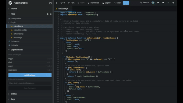 CodeSandbox's Peek feature