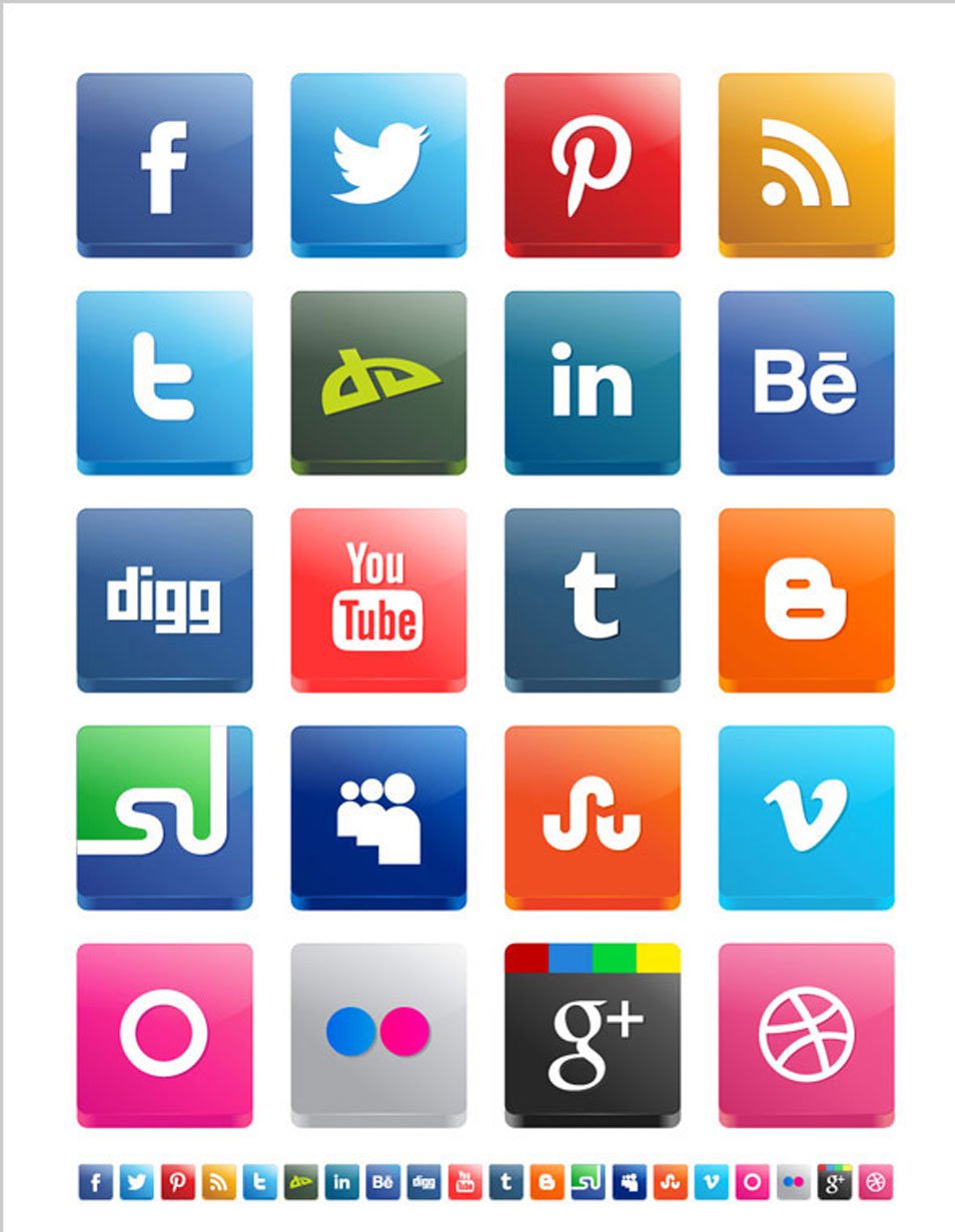 500 High Quality Free Social Media Icon Sets