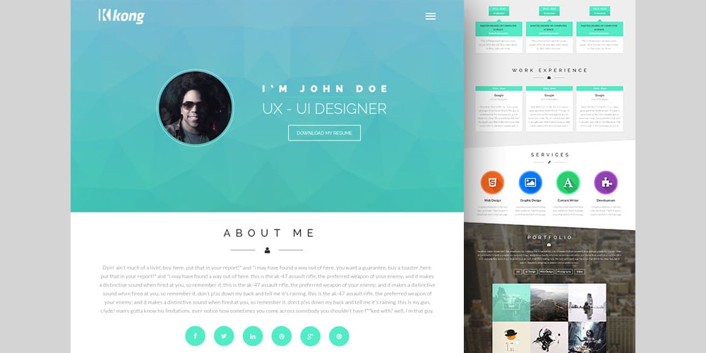 Free Portfolio Website Templates Psd Html Css Author
