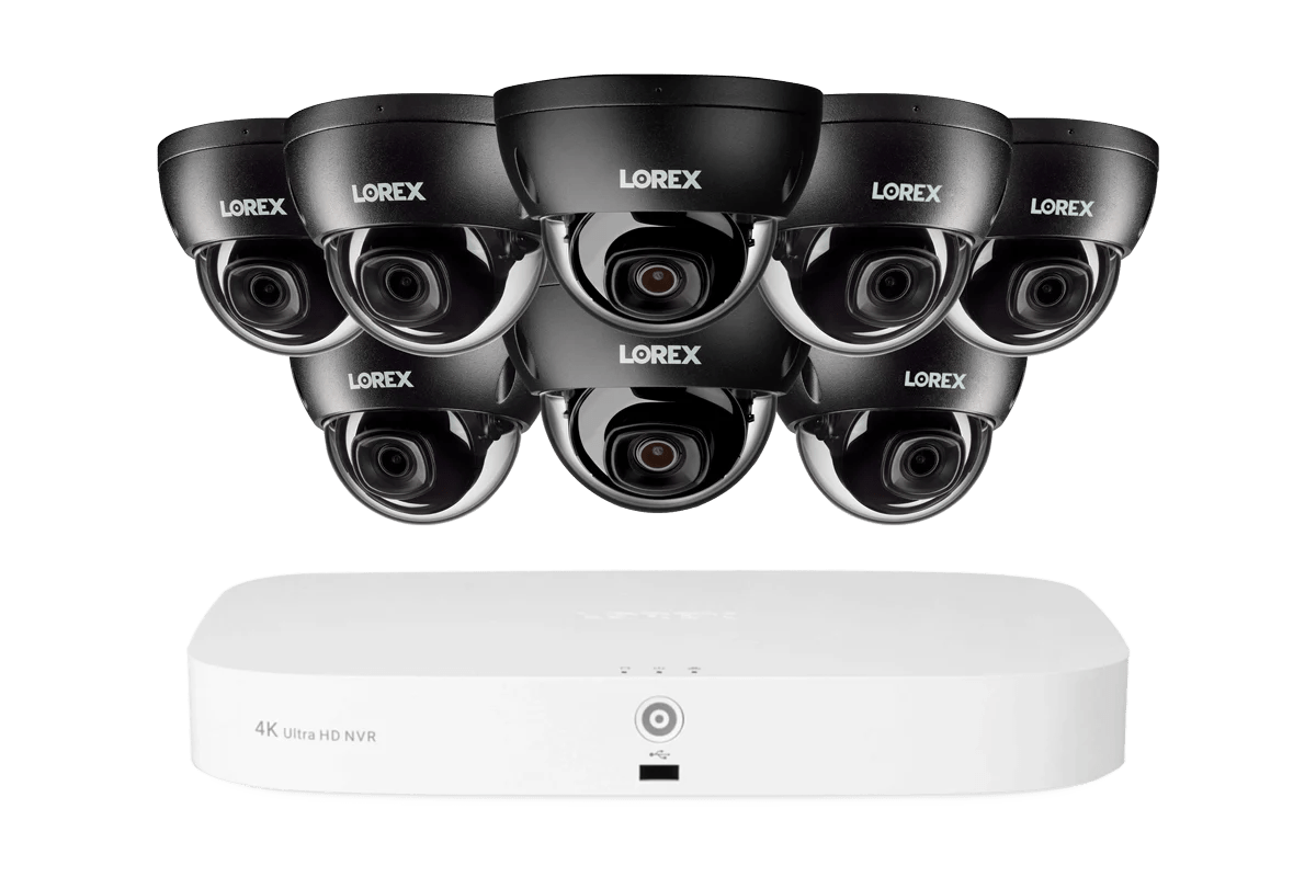 Lorex Fusion NVR with A10 IP Dome Cameras – 4K 16-Camera Capable (8 Wired + 8 Wi-Fi Fusion) 2TB Wired System