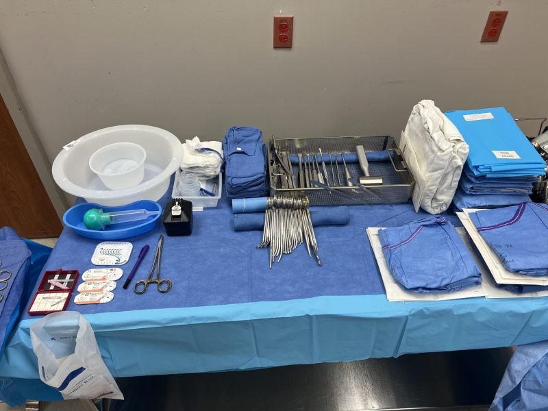 Dural Repair Mayo Stand And Back Table Setup Cstsetup Thyroidectomy - Gradient Background Collection - High Resolution Quality