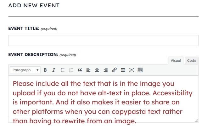 Please include all the text that is in the image you upload if you do not have alt-text in place. Accessibility is important. And it also makes it easier to share on other platforms when you can copypasta text rather than having to rewrite from an image.