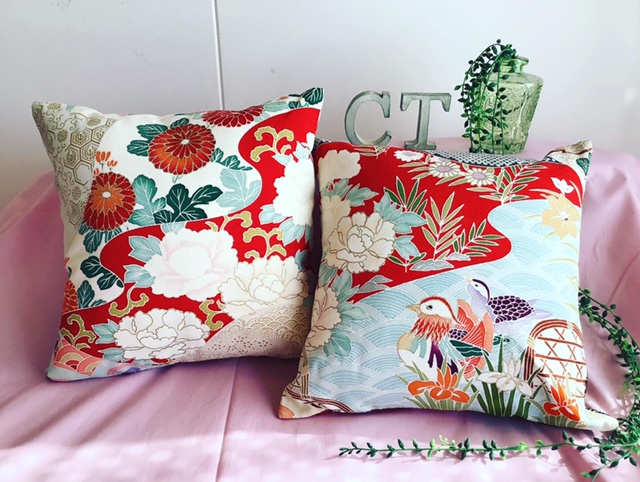 着物リメイクでインテリアを作る