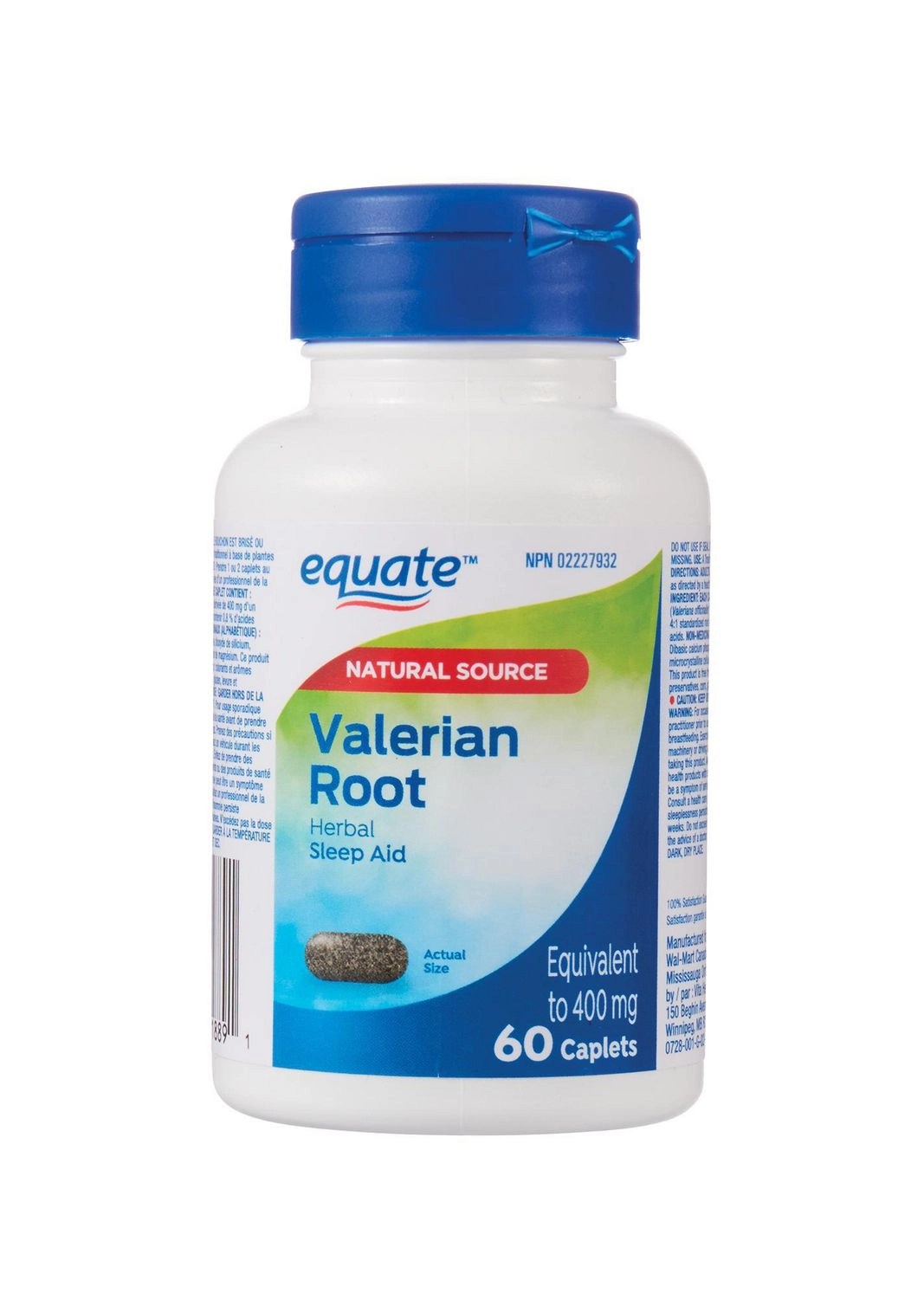 Equate Valerian Root, Natural Source Herbal Sleep Aid 60 Caplets CTC