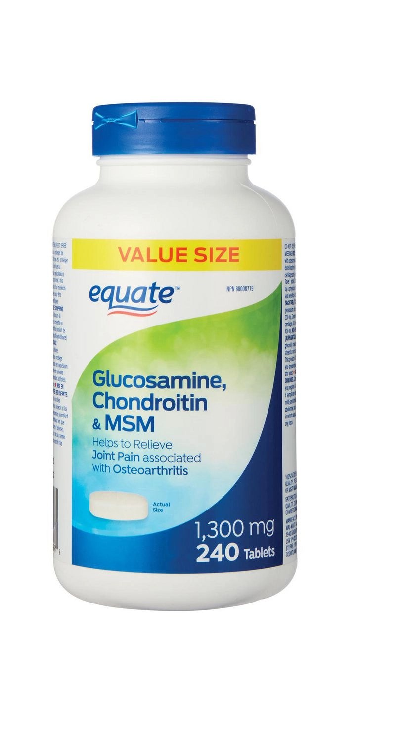 Equate Glucosamine, Chondroitin & Msm 1300mg 240 Tablets CTC Health