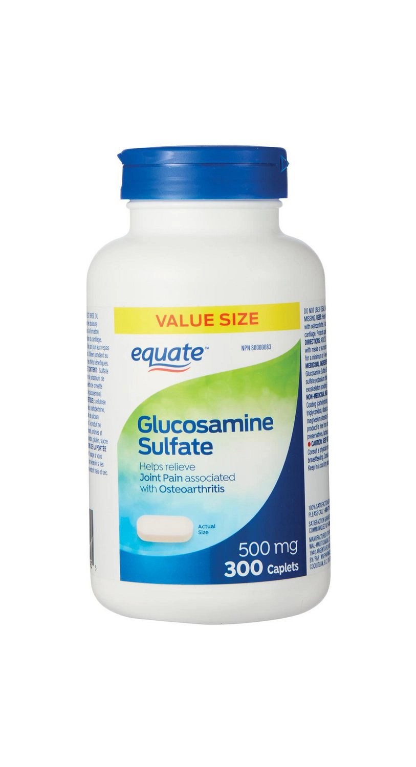 Equate Glucosamine Sulfate 500mg 300 Caplets CTC Health