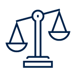 graphic icon of the scales of justice