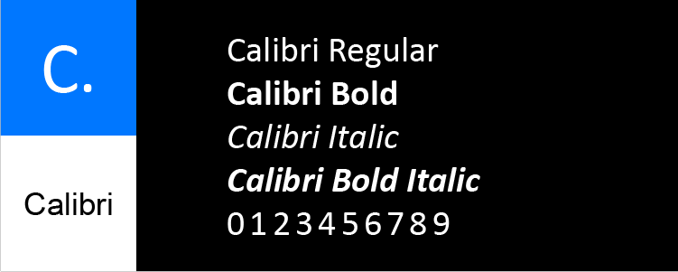 Calibri Font Card